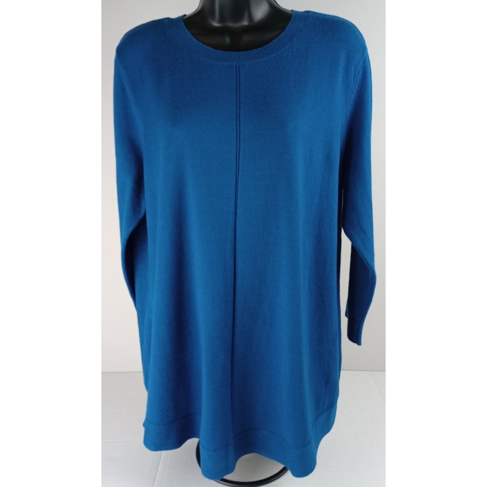 Croft & Barrow Women's Size XL 3/4 Sleeve Ozark Blue Sweater